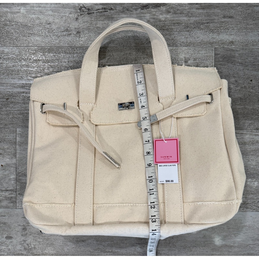 NEW Sunwin Madaket Large Classic Tote Bag Off White - Picture 3 of 8